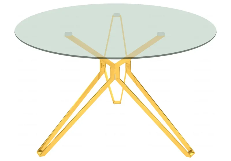 Table ronde doré verre trempé - Iva