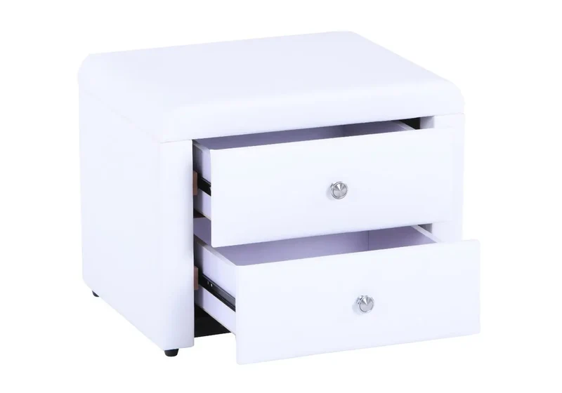 Table de chevet simili blanc - Anis