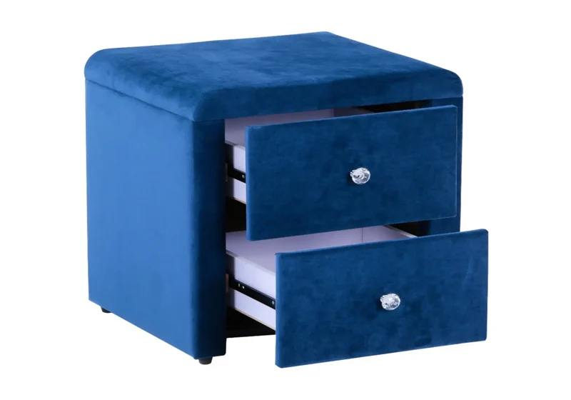 Table de chevet velours bleu - Anis
