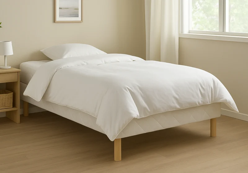 Sommier 1 place tapissier pieds bois - Linea