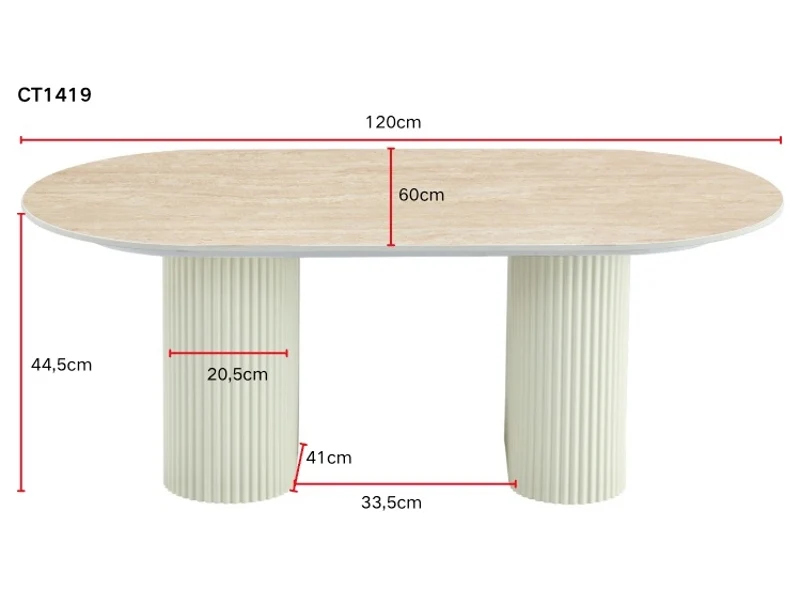 Table basse ROXY Travertin marbre gris