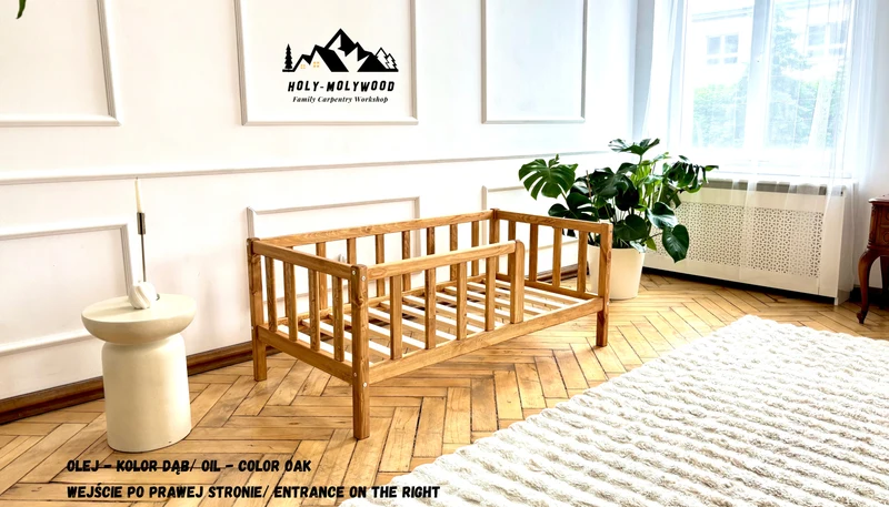 Wooden Bed Frame with Legs – Solid Wood Minimalist Bed