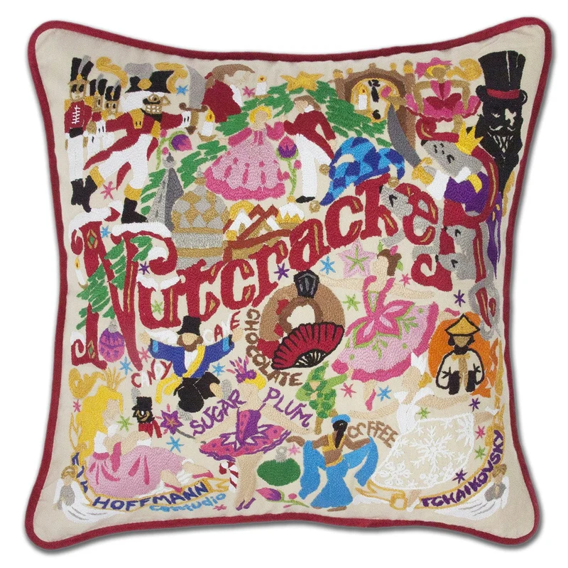 Nutcracker Embroidered CatStudio Pillow