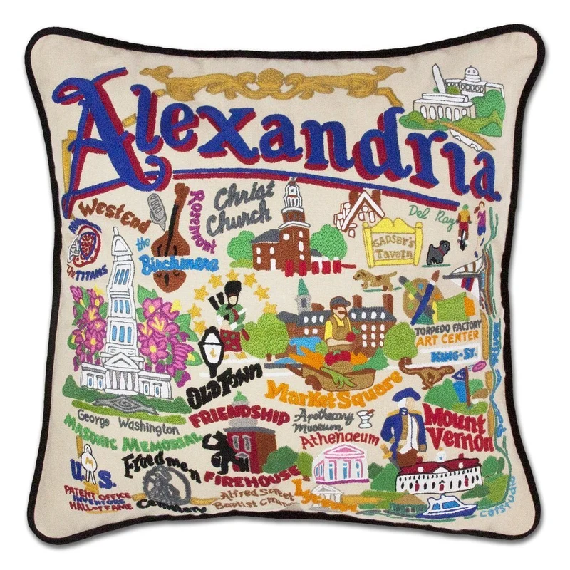 Alexandria Embroidered CatStudio Pillow