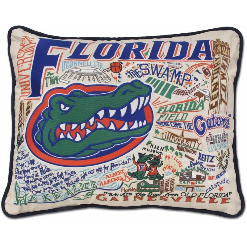 University of Florida Embroidered CatStudio Pillow