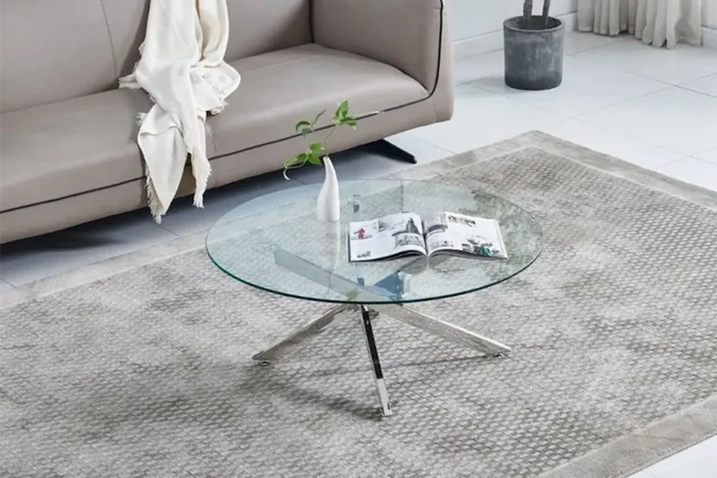 Jessy Table Basse en verre argent