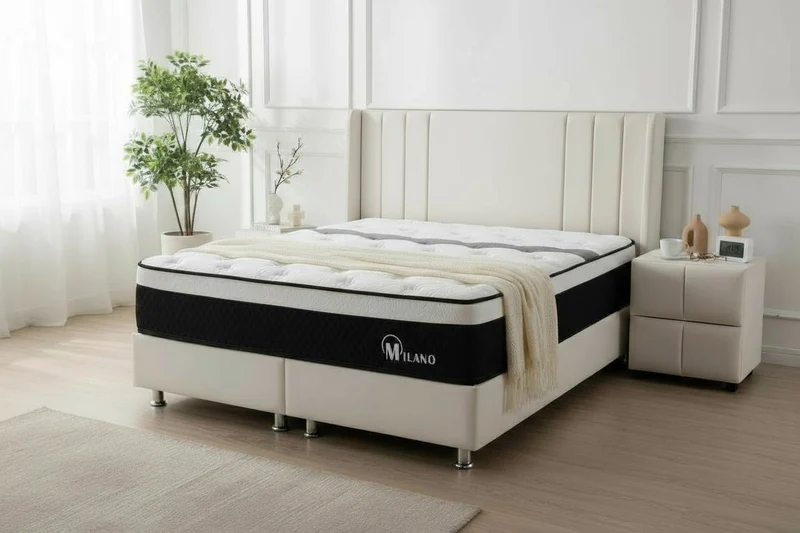 Lit Coffre ALMA BLANC CASSÉ - Velours