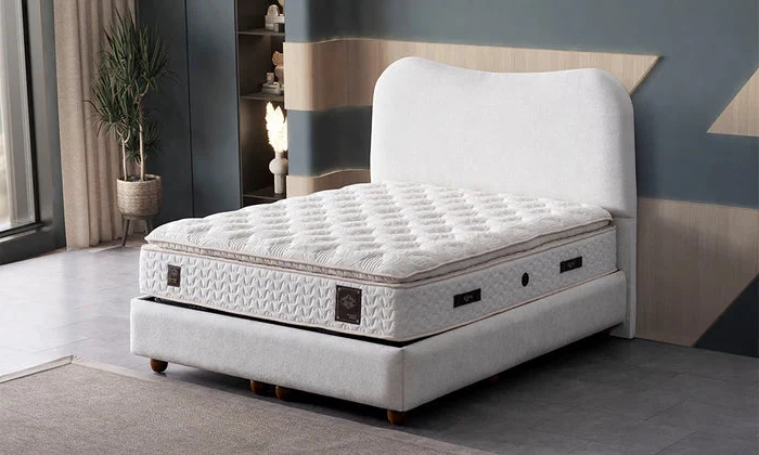 Lit Coffre PANDA BLANC CASSÉ - Chenille