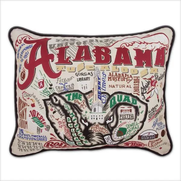 University of Alabama Embroidered CatStudio Pillow