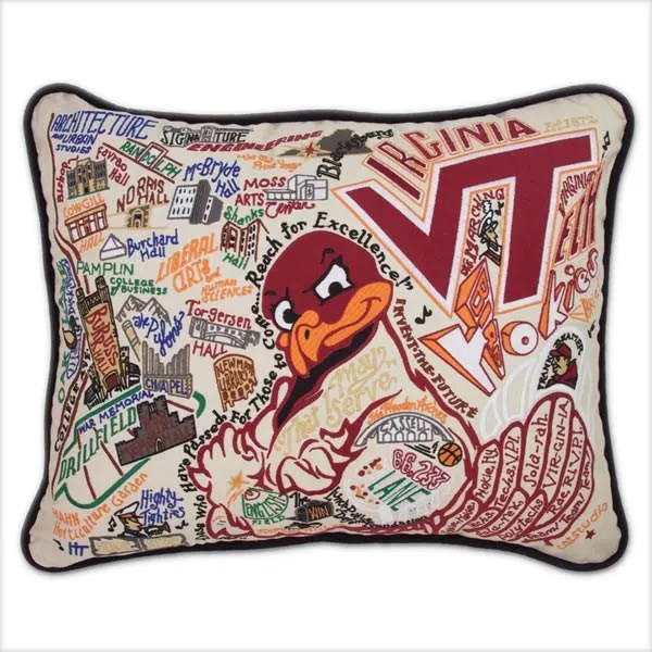 Virginia Tech Embroidered CatStudio Pillow