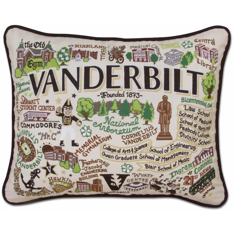Vanderbilt University Embroidered CatStudio Pillow