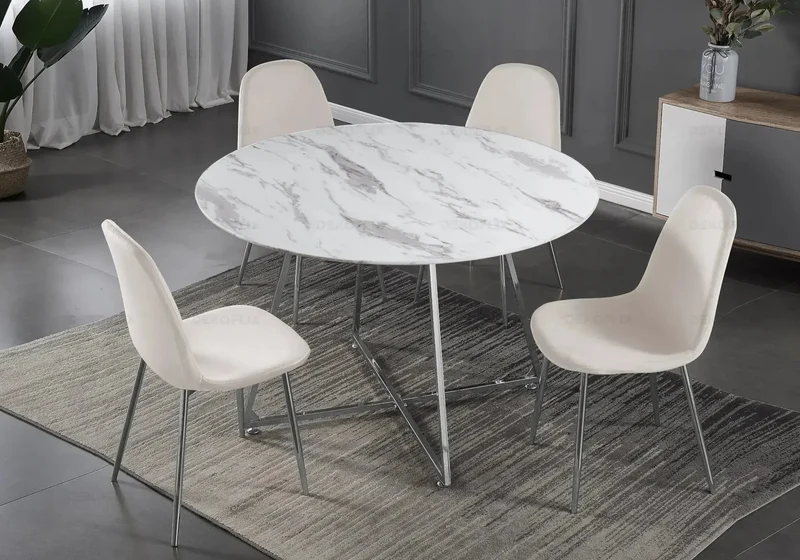 Lots de 2 Chaises SCANDINAVE beige pied argent