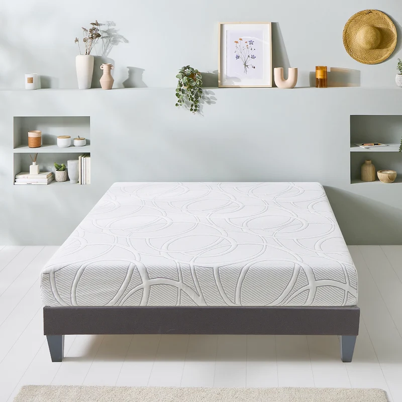 Ensemble Eupraxie - Matelas 7 zones + gel + Sommier tri-lattes - 21 cm d'épaisseur - Accueil moelleux, soutien ferme