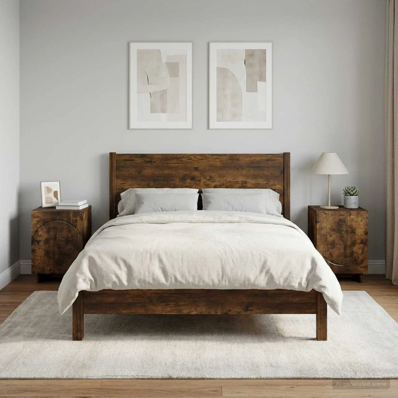 vidaXL Nachtkastje 2 pcs Gerookt eiken 33,5 x 34,5 x 50 cm