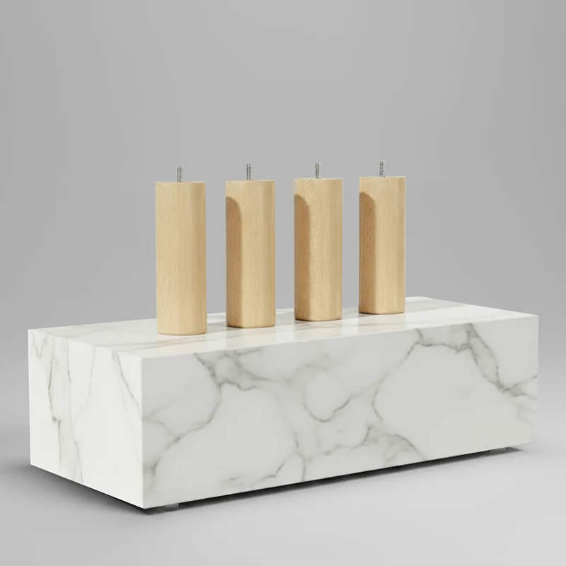 Pied de lit cylindrique en bois