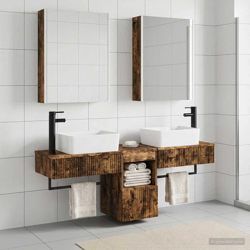 vidaXL Badkamerkast set 5 st Sonoma Eiken Bewerkt hout