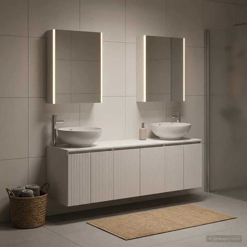vidaXL Badkamerkast set 5 st Wit Bewerkt hout