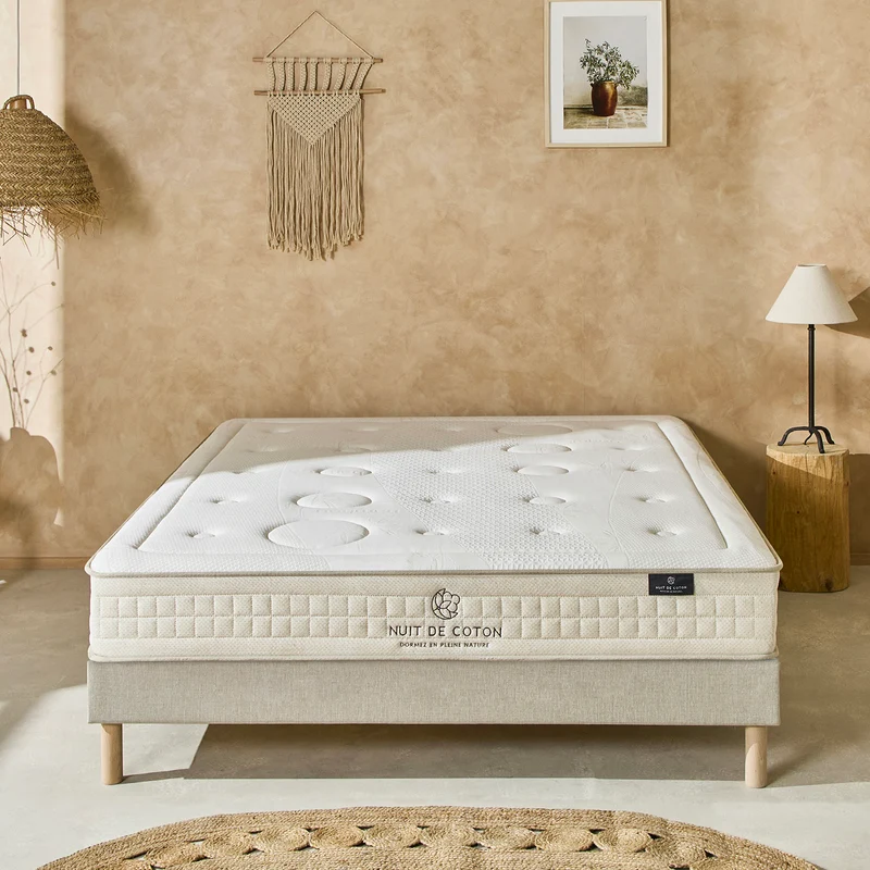 Ensemble Prélude 2.0 - Matelas latex 100 % naturel + Sommier - 25 cm d'épaisseur - Accueil moelleux, soutien mi-ferme