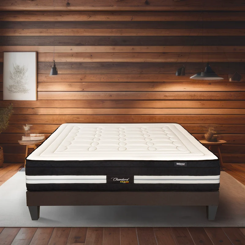 Ensemble Chambord - Matelas micro-ressorts moelleux + Sommier - 32 cm d'épaisseur