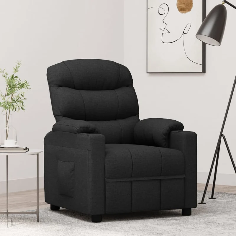 vidaXL Fauteuil verstelbaar stof zwart