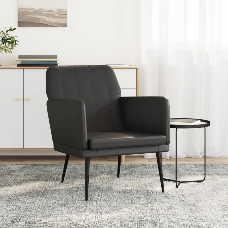vidaXL Fauteuil 61x78x80 cm kunstleer zwart