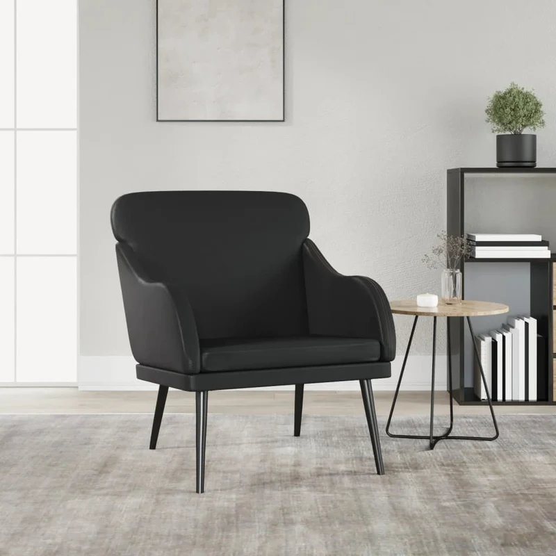 vidaXL Fauteuil 63x76x80 cm kunstleer zwart