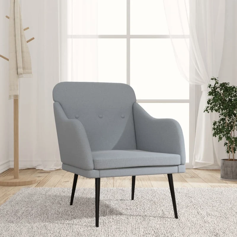 vidaXL Fauteuil 63x76x80 cm stof lichtgrijs