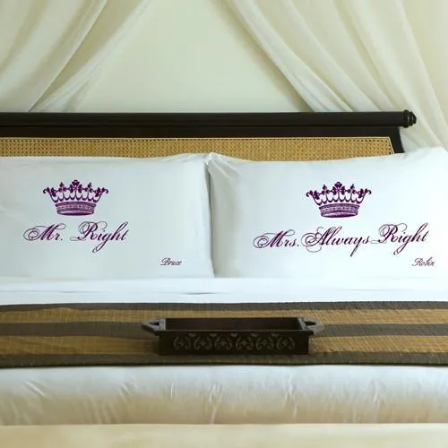Whimsical Wine Couples Royal Correctness Personalized Pillow Case Set