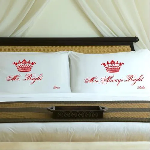 Romantic Red Couples Royal Correctness Personalized Pillow Case Set