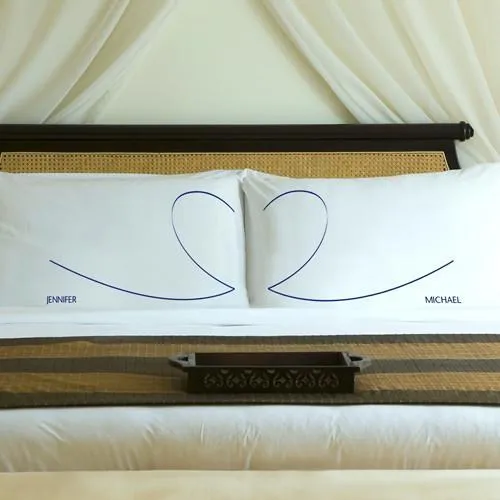Blue Royals Couples Heartstrings Personalized Pillow Case Set