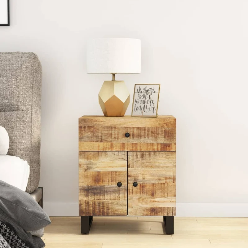 vidaXL Nachtkastjes 50x33x60 cm massief mangohout en bewerkt hout