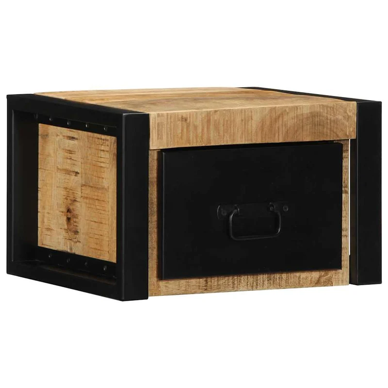 vidaXL Nachtkastje 40x35x25 cm massief ruw mangohout