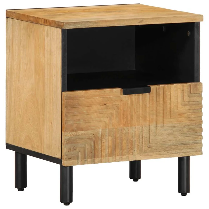 vidaXL Nachtkastje 40x33x46 cm massief mangohout bruin