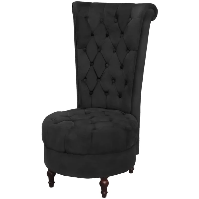 vidaXL Fauteuil hoge rugleuning stof zwart