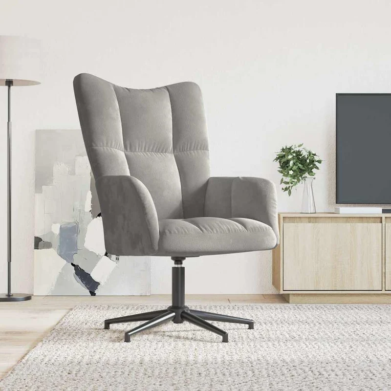 vidaXL Relaxstoel fluweel lichtgrijs