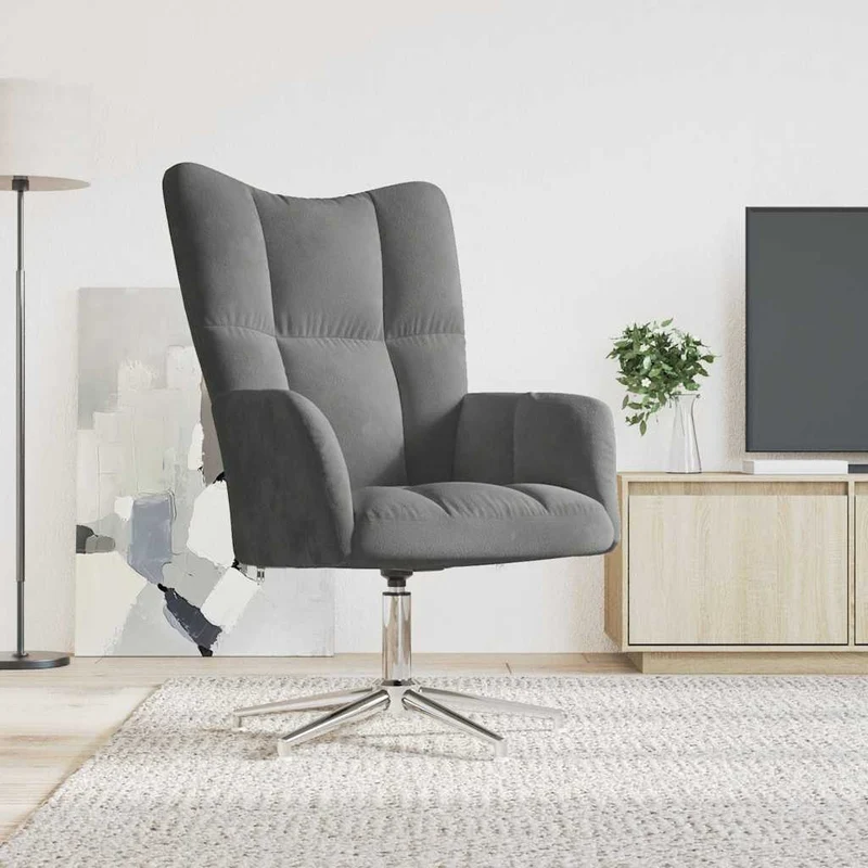 vidaXL Relaxstoel fluweel lichtgrijs