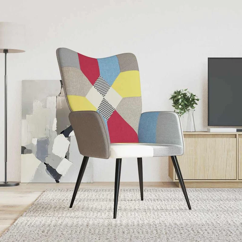 vidaXL Relaxstoel patchwork stof