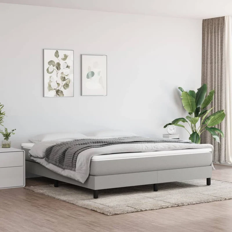vidaXL Pocketveringmatras medium queen 152x203x20 cm stof lichtgrijs