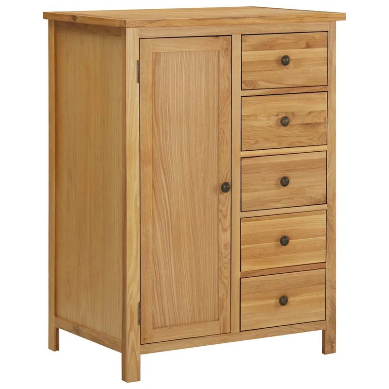 vidaXL Kledingkast 76x52x105 cm massief eikenhout
