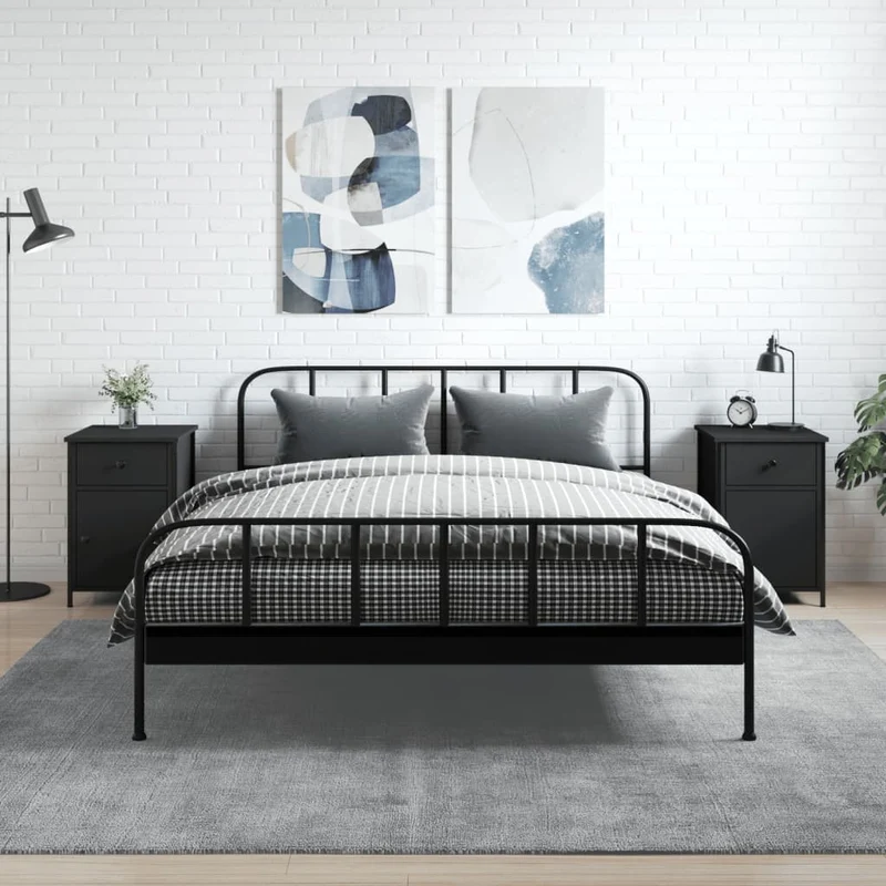 vidaXL Nachtkastje 40x42x60 cm bewerkt hout zwart