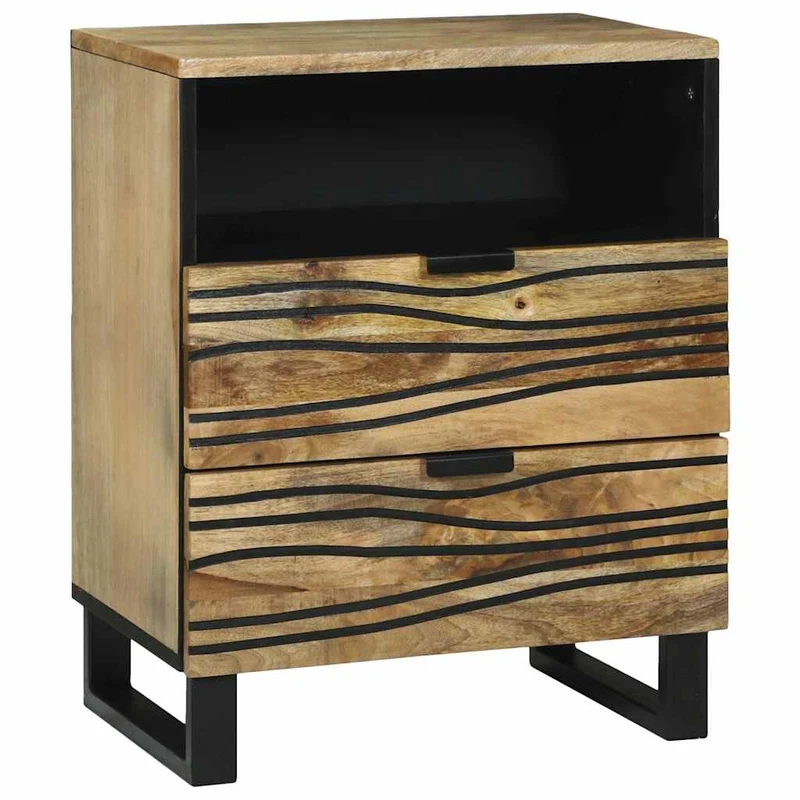 vidaXL Nachtkastje met lade Bruin 50 x 33 x 62 cm Massief acaciahout