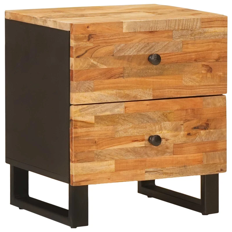 vidaXL Nachtkastje met lade Bruin 40 x 33 x 46 cm Massief Mango Hout