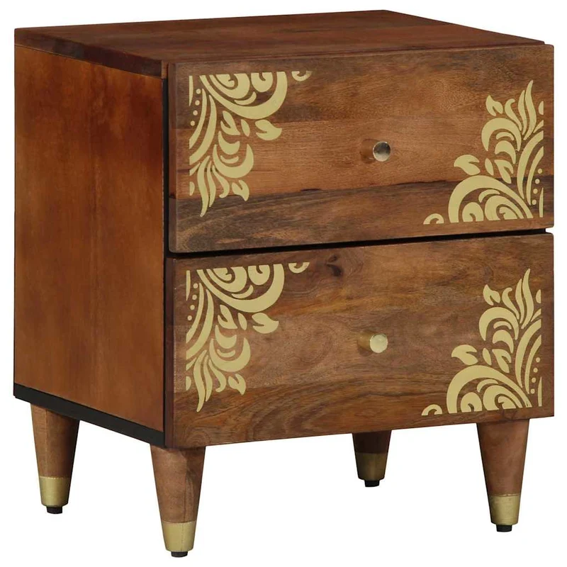 vidaXL Nachtkastje Honing bruin 40 x 33 x 46 cm Massief Mango Hout