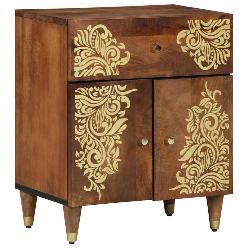 vidaXL Nachttafeltje met Deur met lade Honing bruin 50 x 33 x 60 cm