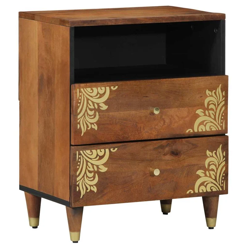 vidaXL Nachtkastje Honing bruin 50 x 33 x 62 cm Massief Mango Hout