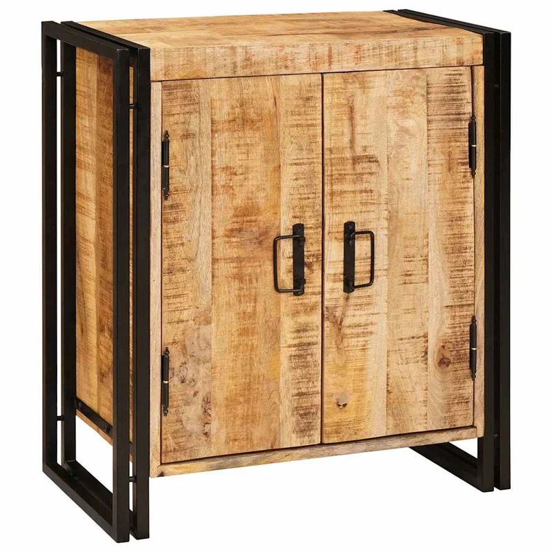 vidaXL Nachtkastje Bruin 66 x 35 x 76 cm Massief ruw mango hout