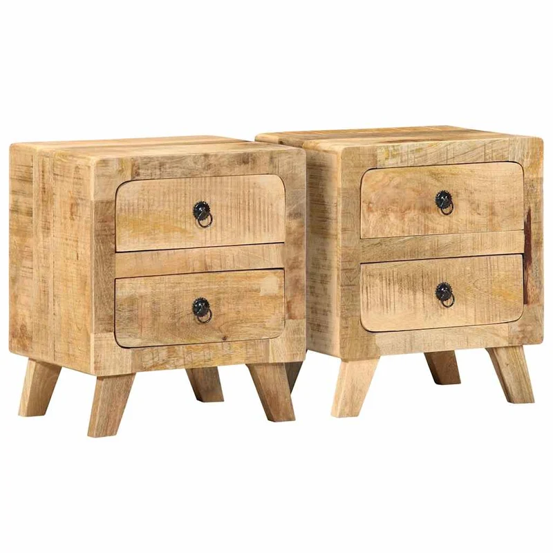 vidaXL Nachtkastje 40x32x46 cm massief ruw mangohout
