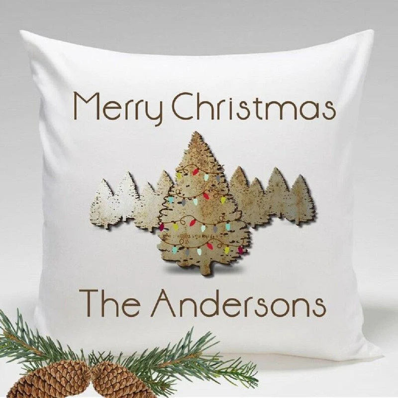 Spruce Personalized Holiday Throw Pillow