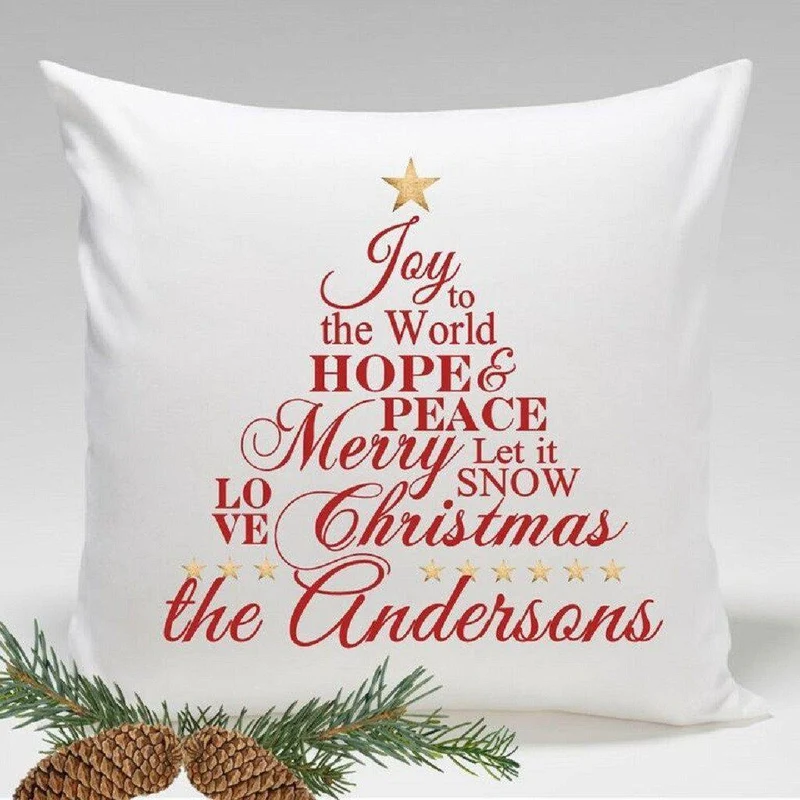 Joy Personalized Holiday Throw Pillow