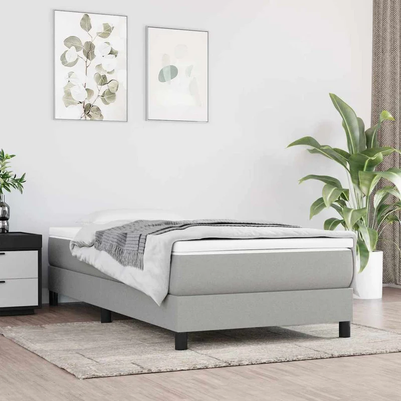 vidaXL Boxspring bed 80x200 cm stof lichtgrijs